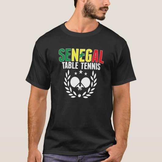 Senegal Table Tennis  Senegalese Ping Pong Support Tシャツ (正面)