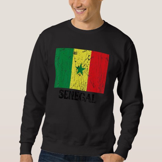 Senegalese Senegal Flag Pride Senegalese Flag スウェットシャツ (正面)