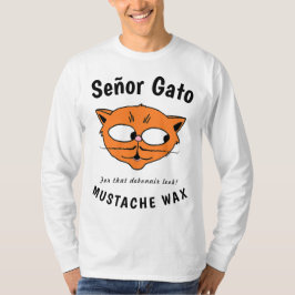 Sengor Gato™ Mustache Wax Catto tシャおもしろいツ Tシャツ