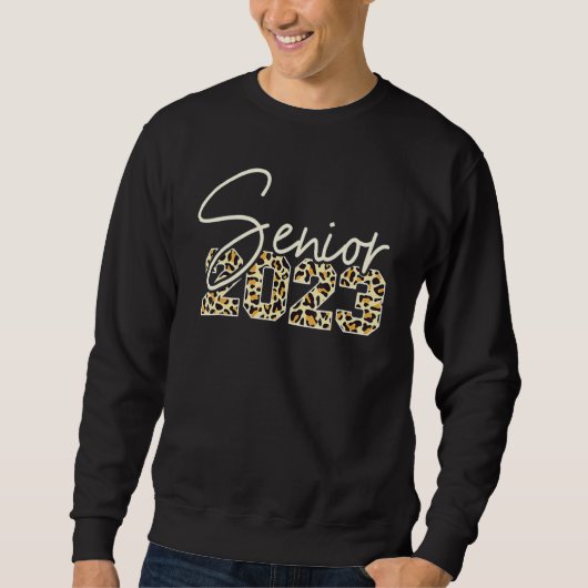 Senior 2023 Leopard Print スウェットシャツ (正面)