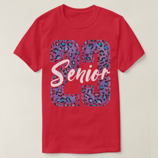 senior 2023 shirt leopard 23 for men women senior  tシャツ (デザイン正面)