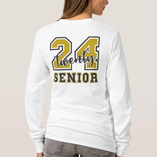 Senior 2024 セニア卒業記念パーカー 裏表プリント tシャツ (裏面)