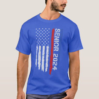 Senior 2024 American Flag Graduation Class Of 2024 Tシャツ