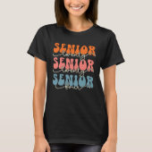 Senior 2024 Class Of 24 Retro Groovy Graduation Co Tシャツ (正面)