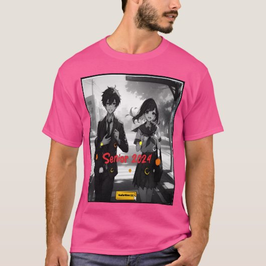 Senior 2024 Counterfeit Anime Aesthetic girl Tシャツ (正面)