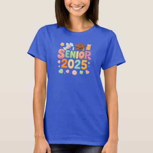 Senior 2025 Candy Shirt – Cute Sweet Graduation Te Tシャツ (正面)
