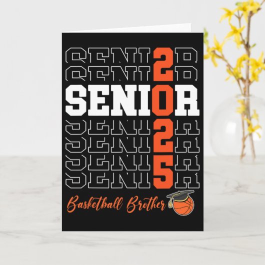 Senior 2025 Sketll Brother Gift Cl Of 2025 Proud B カード (黄色い花)