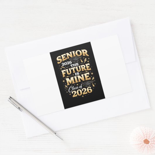 Senior 2026 – 未来は私のもの 長方形シール (封筒)