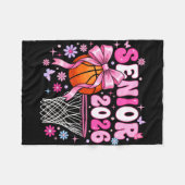 Senior 2026 class of 2026 basketball coquette bow フリースブランケット (正面(横))