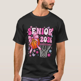 Senior 2026 class of 2026 basketball coquette bow tシャツ