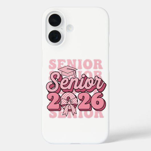 Senior 2026 Class of 2026 Coquette Pink Bow Gradua Case-Mate iPhoneケース (裏面)