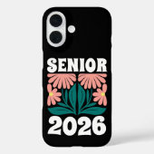 Senior 2026 Custom Retro Groovy Flowers Graduation Case-Mate iPhoneケース (裏面)