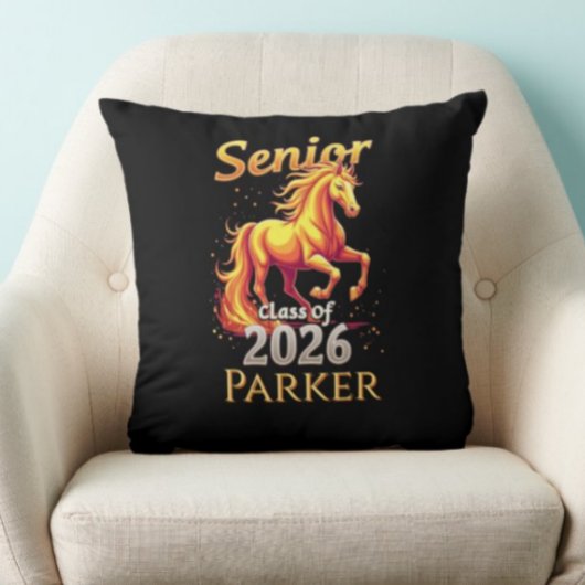 Senior 2026 Fire Horse Chinese Zodiac Personalized クッション