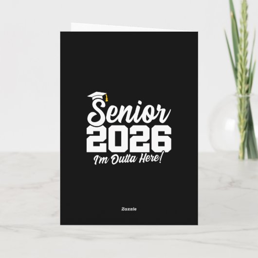 Senior 2026 Funny Graduation Quote Typography カード (裏面)