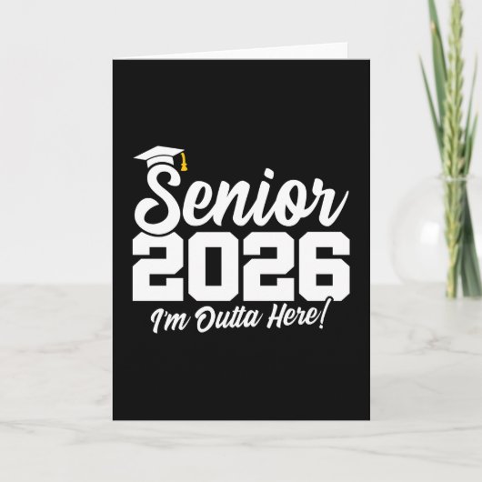 Senior 2026 Funny Graduation Quote Typography カード (正面)