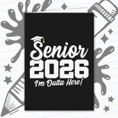Senior 2026 Funny Graduation Quote Typography カード