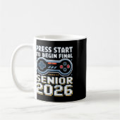 Senior 2026 Gamer Mode On Press Start Final Level コーヒーマグカップ (左)