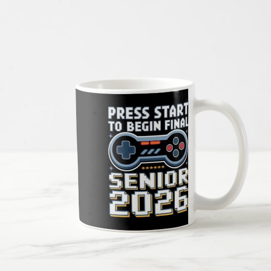 Senior 2026 Gamer Mode On Press Start Final Level コーヒーマグカップ (右)