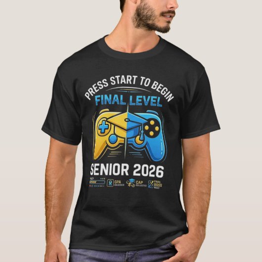 Senior 2026 Graduation-  Gamer Grad 2026  Tシャツ (正面)