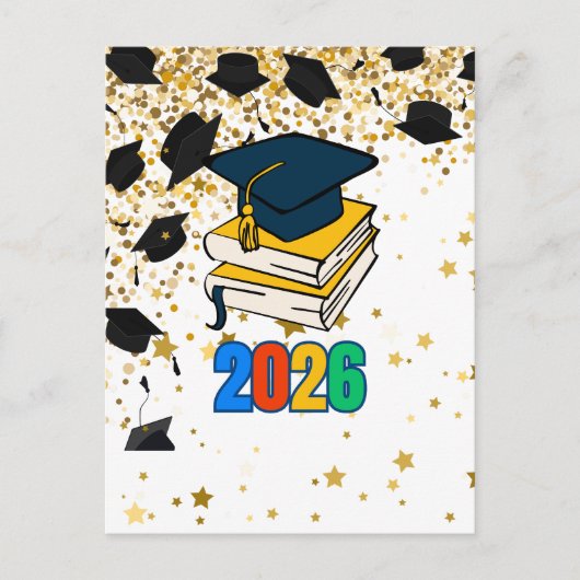 Senior 2026 Graduation Graphic - Educational  シーズンポストカード (正面)