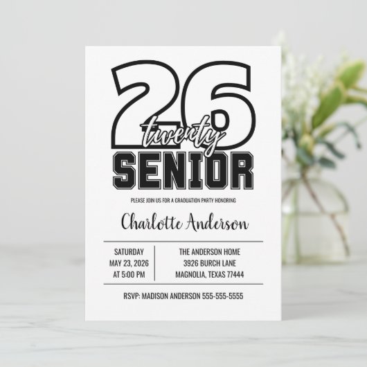 Senior 2026 Graduation Photo 招待状 (スタンド正面)