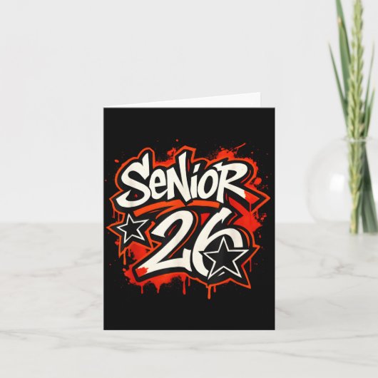 Senior 2026 Graffiti Drip Style Graduation Graphic カード (正面)