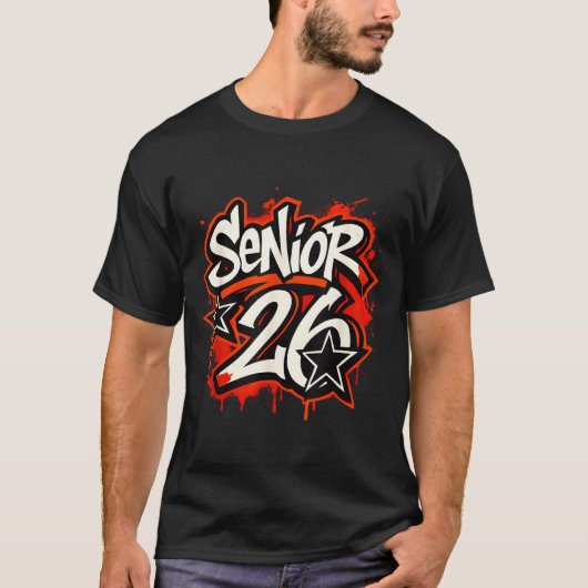 Senior 2026 Graffiti Drip Style Graduation Graphic Tシャツ (正面)