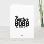 Senior 2026 I’m Outta Here Graduation Funny Quote カード (裏面)