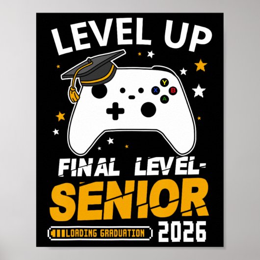 Senior 2026 Level Up Final Graduation Grad Gaming  ポスター (正面)