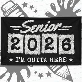 Senior 2026 Vintage Graduation Quote Retro Type 横断幕