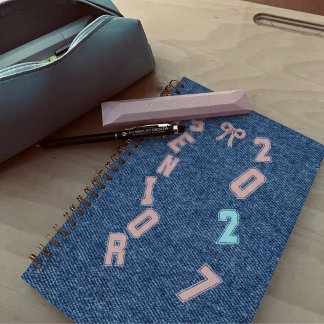 Senior 2027 デニムパッチ スパイラルノート 学校用 ノートブック