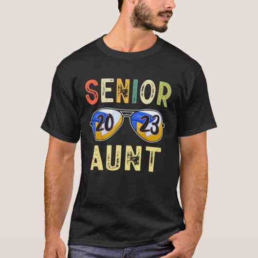Senior Aunt 2023 Proud Aunt Volleyball Senior Grad Tシャツ (正面)