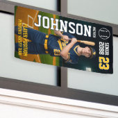 Senior Baseball Team Player Custom Portrait Photo 横断幕 (ビルの外側)