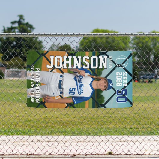 Senior Baseball Team Player Customize Sports Photo 横断幕 (インサイチュ)