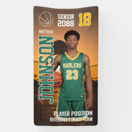 Senior Basketball Custom Template Photo Sports 横断幕