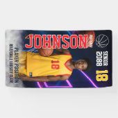 Senior Basketball Personalized Photo Sports 横断幕 (横)