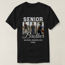 Senior Brother Basketball Photo Collage Custom  Tシャツ