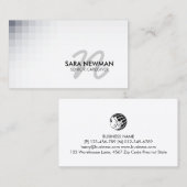 Senior Caregiver Services Violet Cursive Monogram 名刺 (正面/裏面)