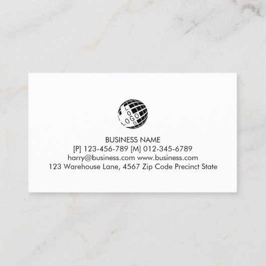 Senior Caregiver Services Violet Cursive Monogram 名刺 (裏面)