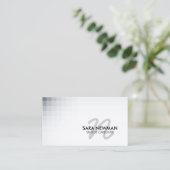 Senior Caregiver Services Violet Cursive Monogram 名刺 (スタンド正面)