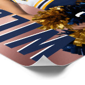 Senior Cheer Team Cheerleader Photo Rose Pink ポスター (角)