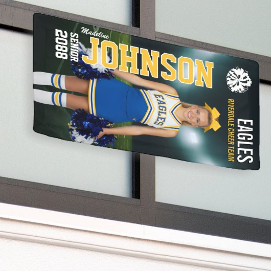 Senior Cheerleader Custom Cheer Team Photo 横断幕 (ビルの外側)