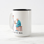 Senior Citizen Paying Off Medical Debt ツートーンマグカップ (正面左)