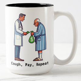 Senior Citizen Paying Off Medical Debt ツートーンマグカップ