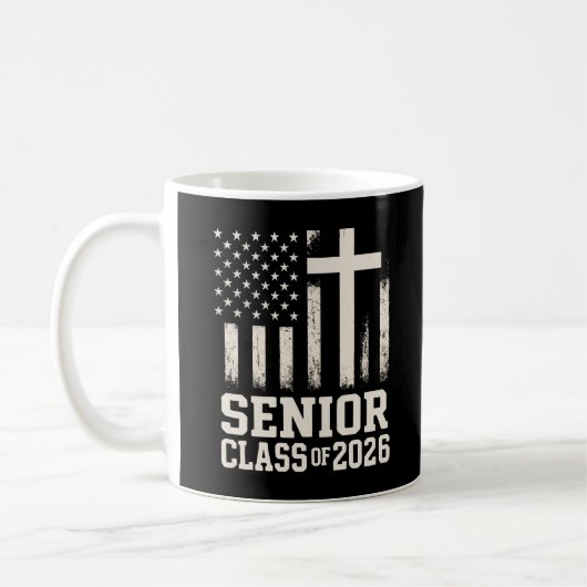 Senior Class 2026 クロスフラグ アメリカ コーヒーマグカップ (左)