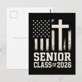 Senior Class 2026 クロスフラグ アメリカ ポストカード (正面/裏面)