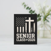 Senior Class 2026 Cross Flag USA ポストカード (スタンド正面)