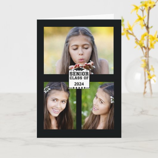 Senior Class of 2024 Photo Graduation発表 カード (黄色い花)