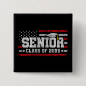 Senior Class of 2026 American Flag Graduation 缶バッジ (正面)