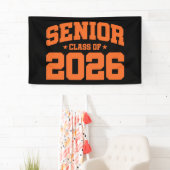 Senior Class of 2026 Black Orange Graduation Bold 横断幕 (インサイチュ)
